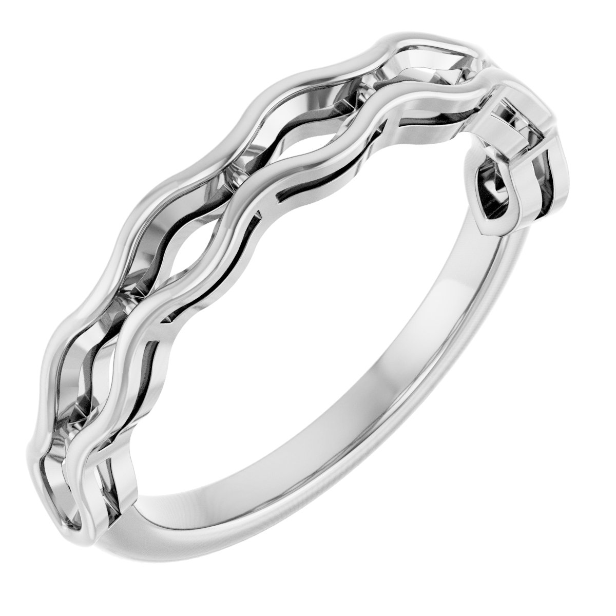 Scalloped Channel-Set Anniversary Band