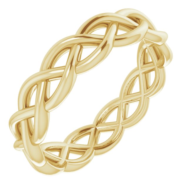 14K Yellow 4.3 mm Woven-Design Band Size 6.5