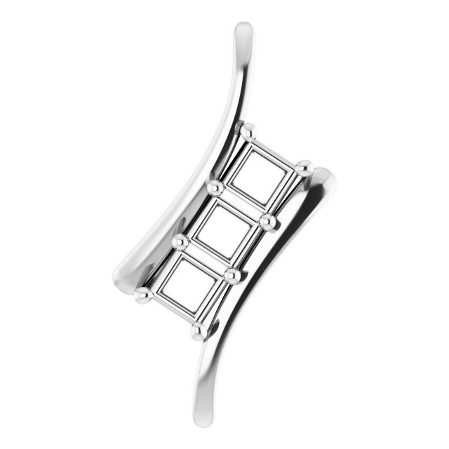 10K White  2.75 mm Square Pendant Mounting