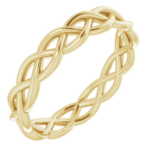 14K Yellow 4.7 mm Woven-Design Band Size 11