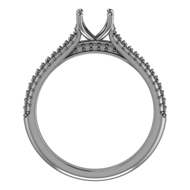 10x10 mm Heart Engagement Ring Mounting view 2