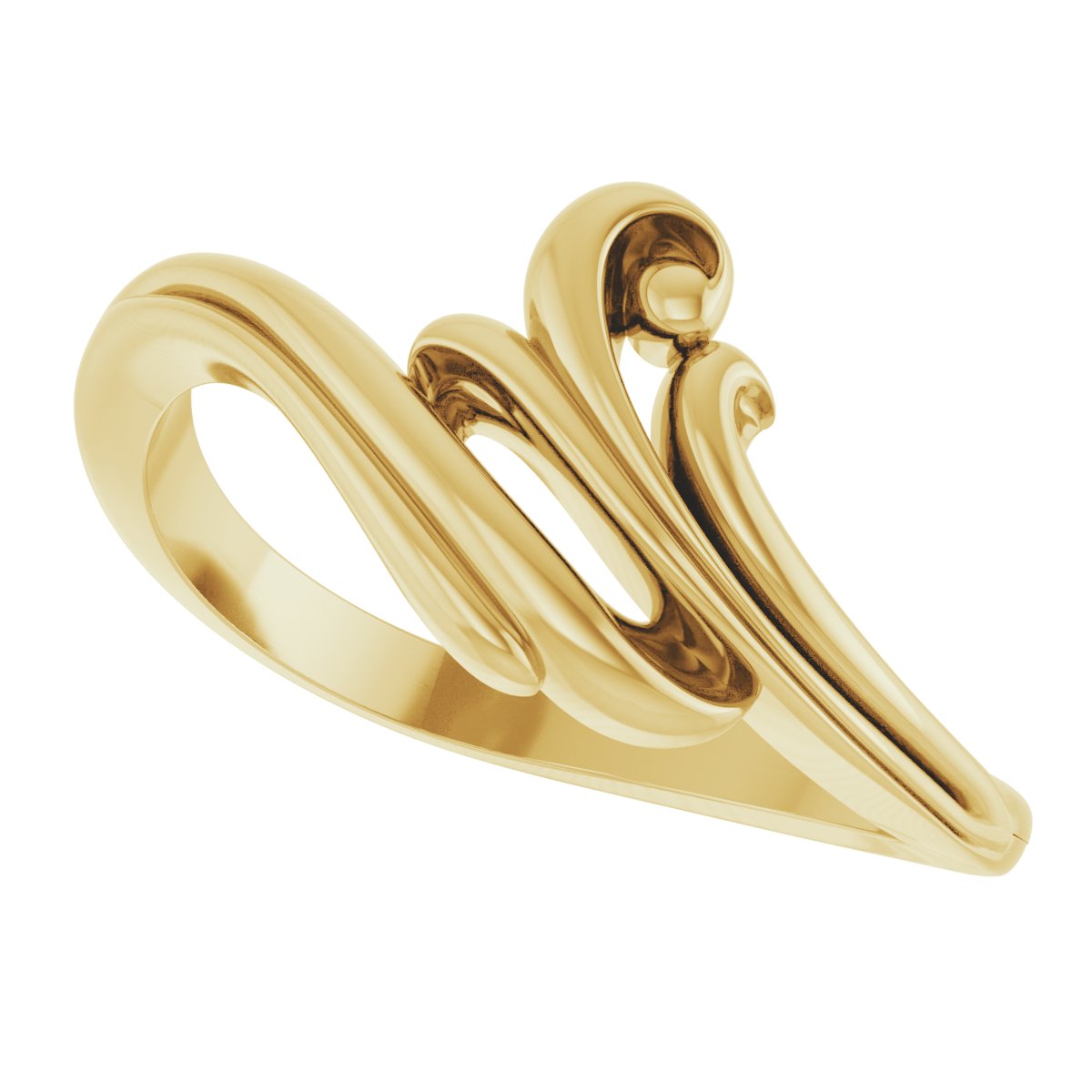 14K Yellow Freeform Bypass Ring  