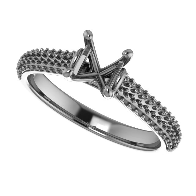 10x10 mm Heart Engagement Ring Mounting view 5