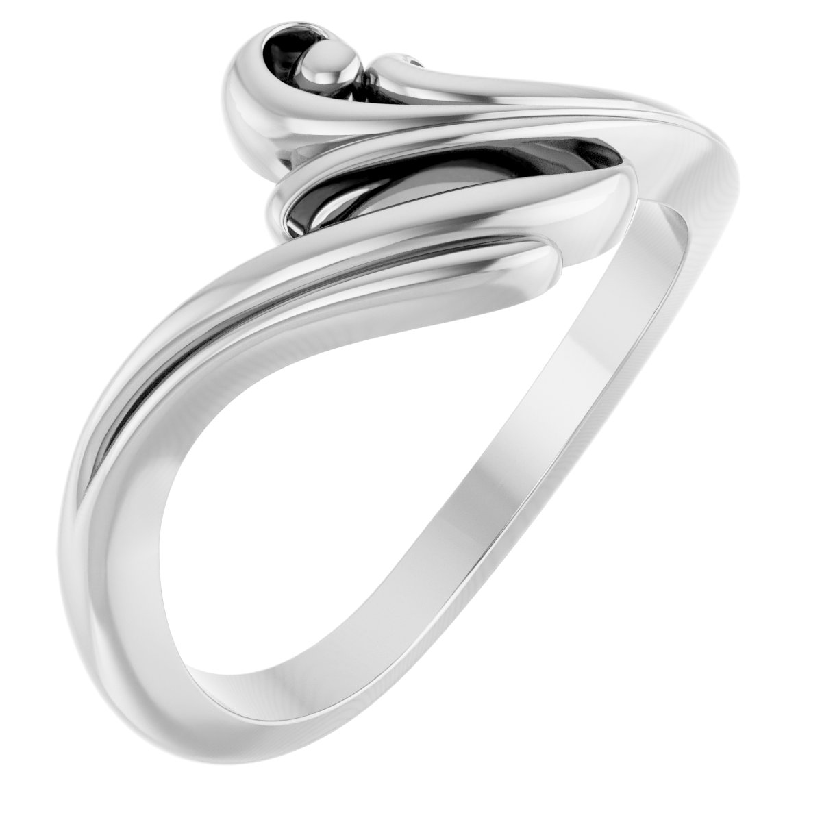 14K White Freeform Bypass Ring  