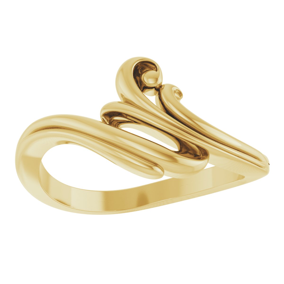 14K Yellow Freeform Bypass Ring  