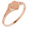14K Rose .01 Diamond Heart Ring Size 5