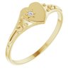 14K Yellow .01 Diamond Heart Ring Size 3