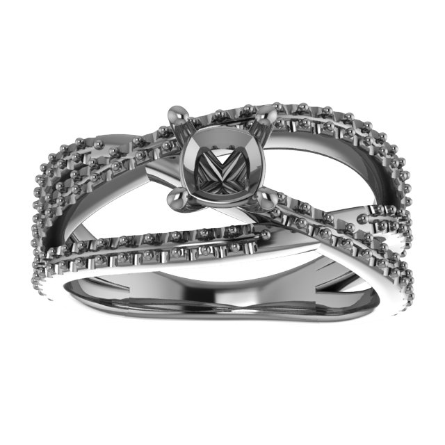 4.1 mm Round Engagement Ring Mounting view 3