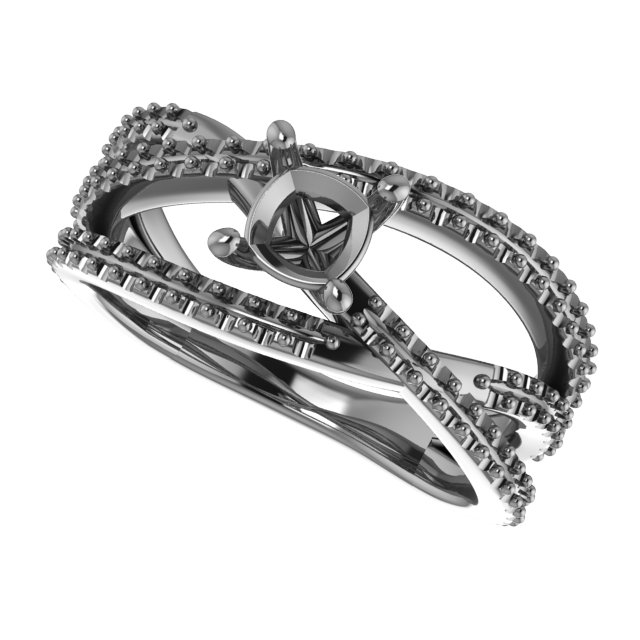4.1 mm Round Engagement Ring Mounting view 5