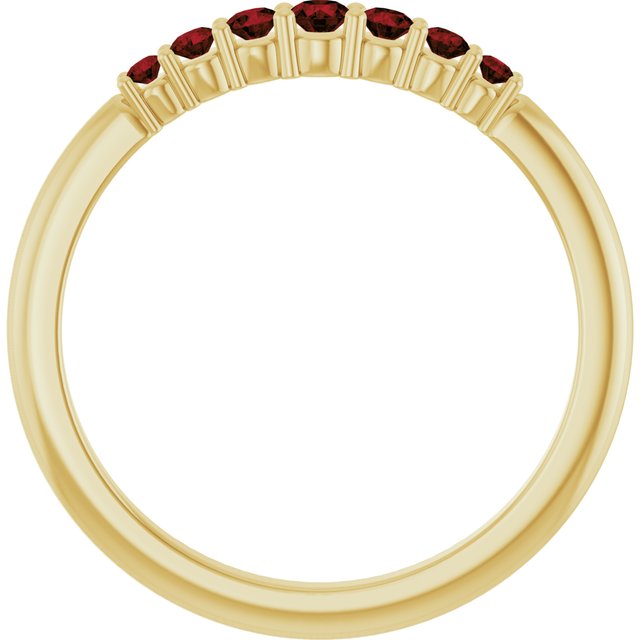 14K Yellow Natural Mozambique Garnet Stackable Ring