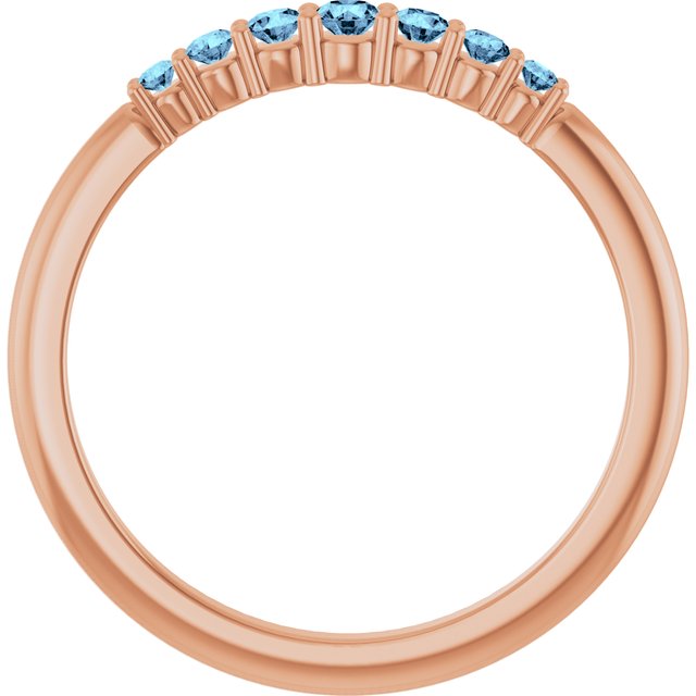 14K Rose Natural Aquamarine Stackable Ring