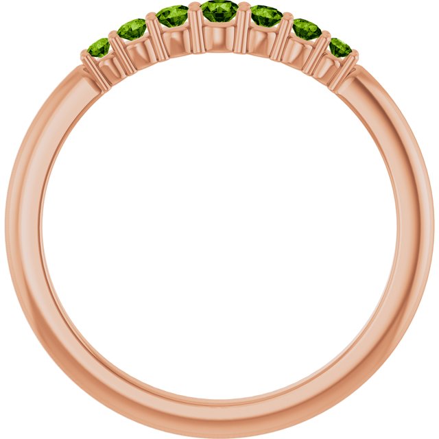 14K Rose Natural Peridot Stackable Ring