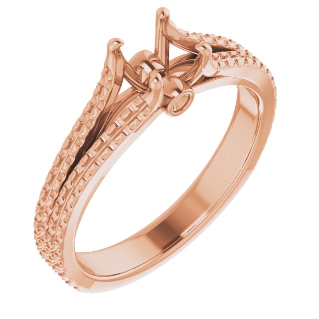 French-Set Accented Double Row Engagement Ring or Band