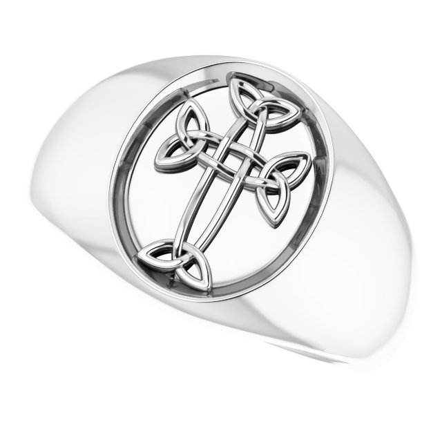 Sterling Silver Celtic-Inspired Cross Ring  