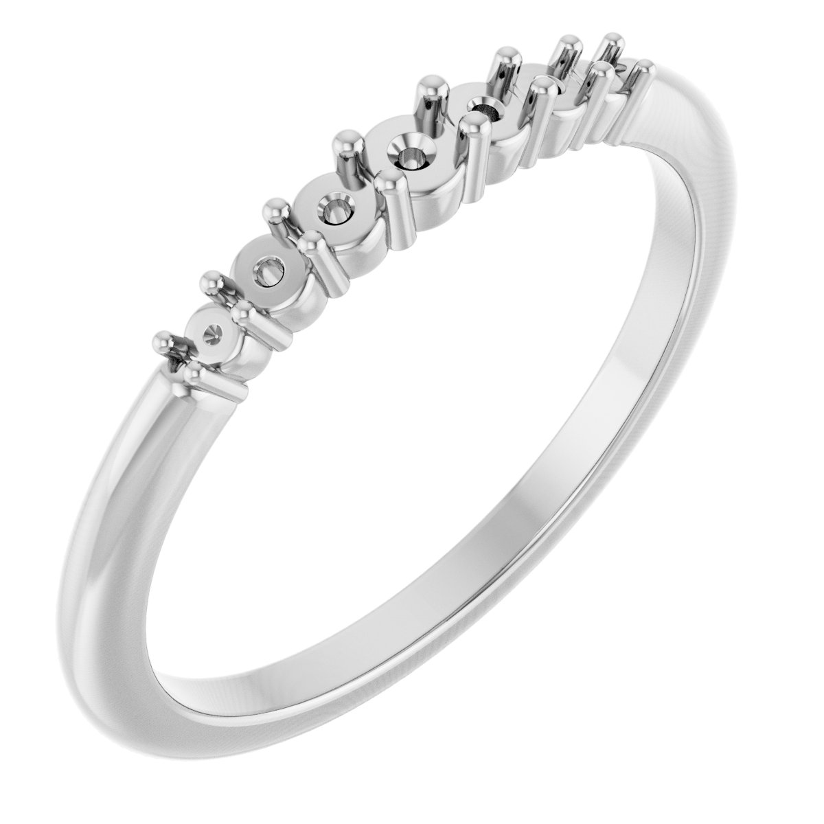 14K White 1/6 CTW Diamond Stackable Ring