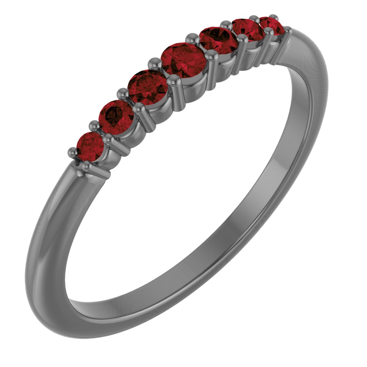 Sterling Silver Mozambique Garnet Stackable Ring Ref. 14279540