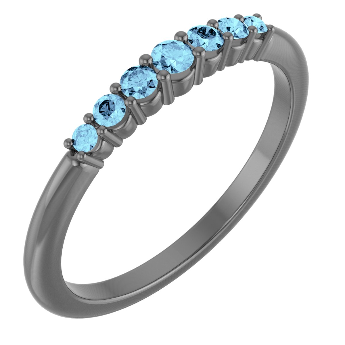 Sterling Silver Natural Aquamarine Stackable Ring