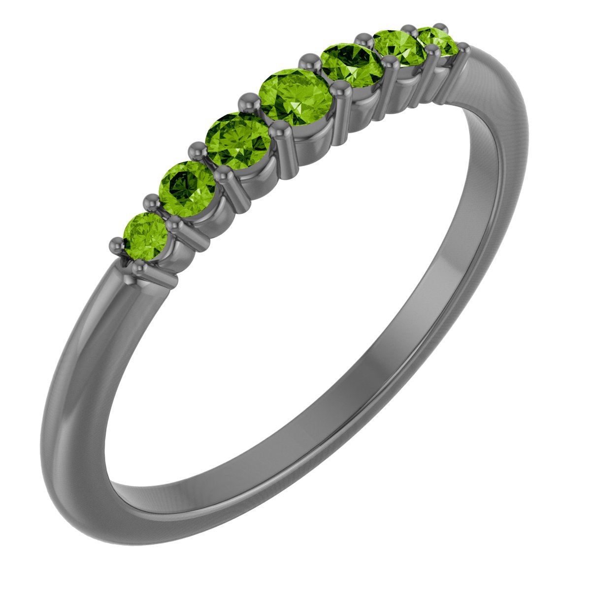 14K White Peridot Stackable Ring
