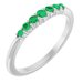 14K White Emerald Stackable Ring       