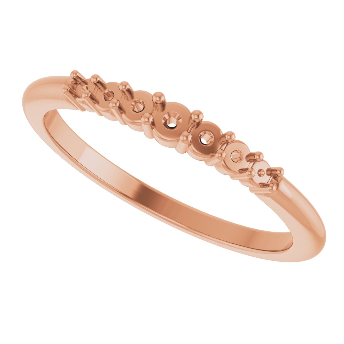 14K Rose 1/6 CTW Natural Diamond Stackable Ring      