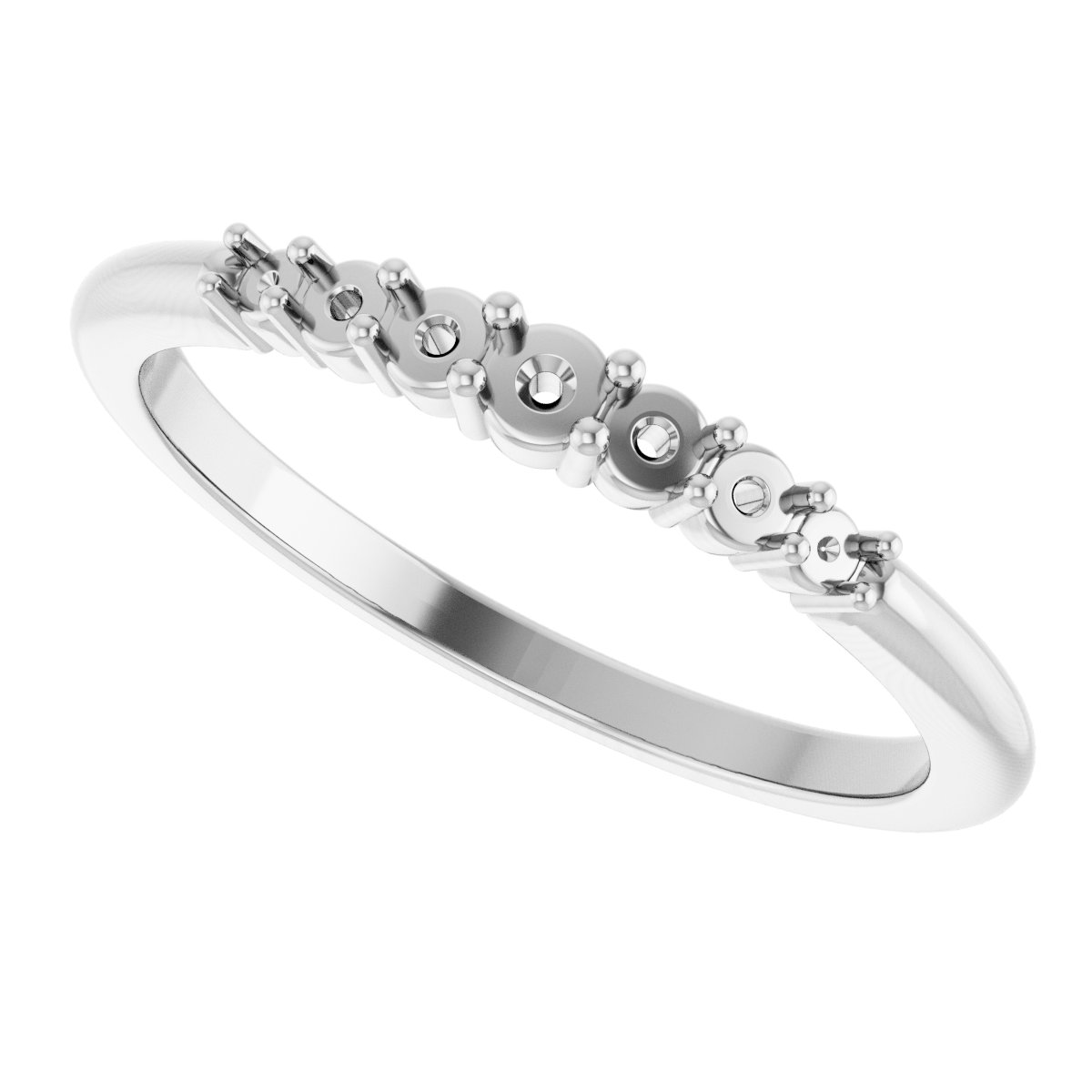 14K White 1/6 CTW Diamond Stackable Ring