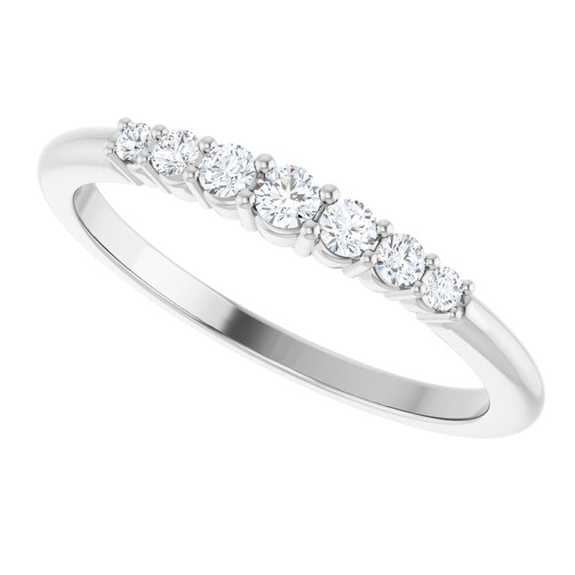 14K White 1/6 CTW Natural Diamond Stackable Ring    