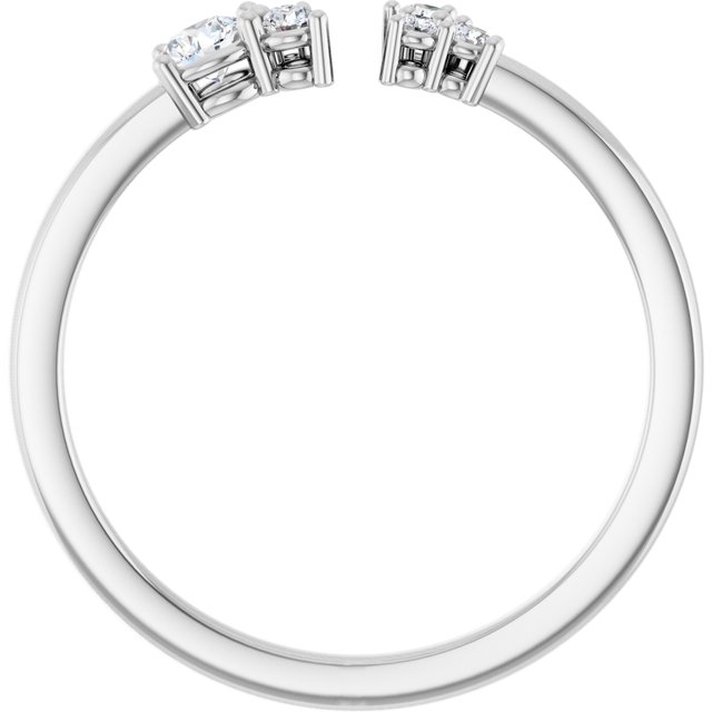 14K White 1/6 CTW Diamond Negative Space Ring  