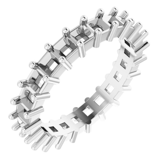 14K White 2.167 CTW Diamond Square Eternity Band Size 5 Ref 12117763