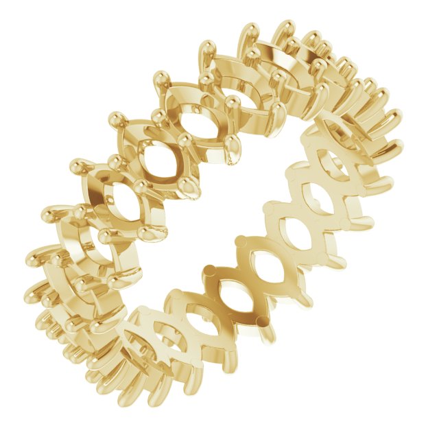 Shared-Prong Eternity Band