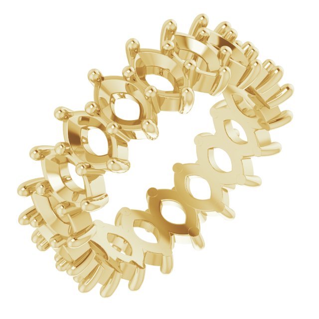 Shared-Prong Eternity Band