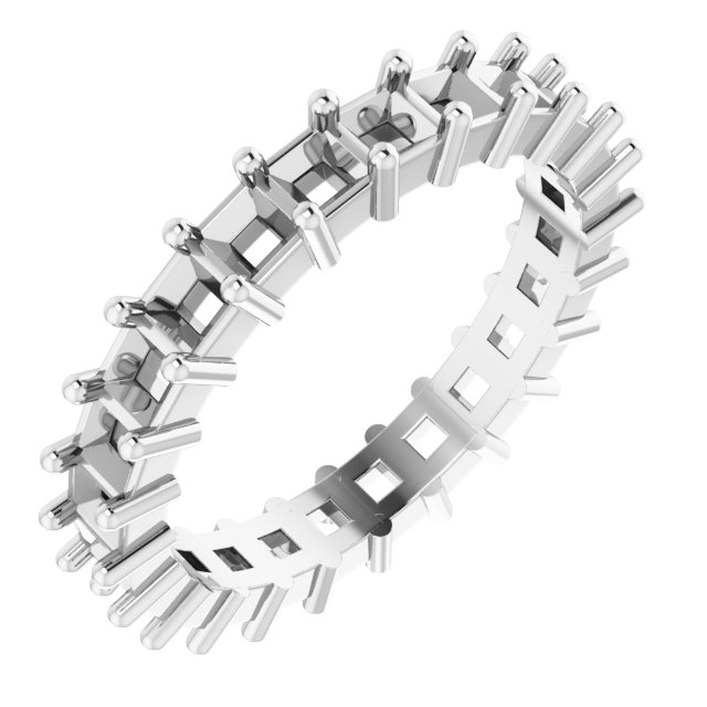 14K White 2.25 CTW Diamond Square Eternity Band Size 6 Ref 12117998