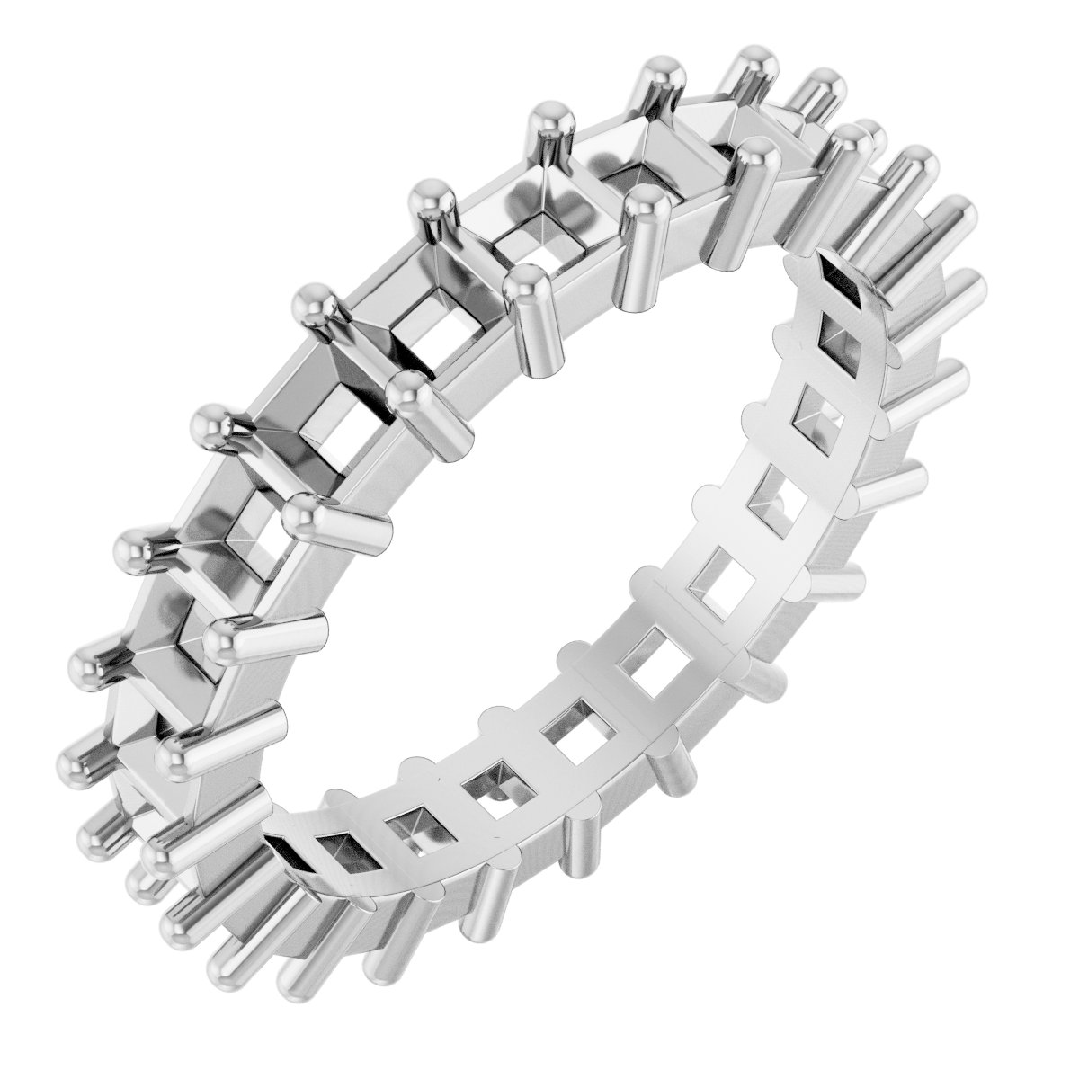Shared-Prong Eternity Band