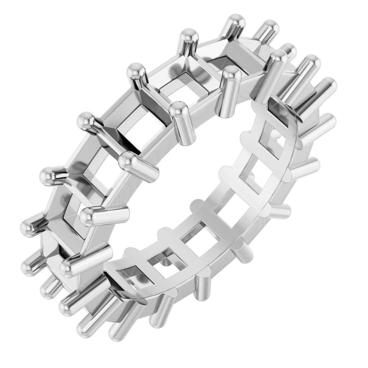 Shared-Prong Eternity Band