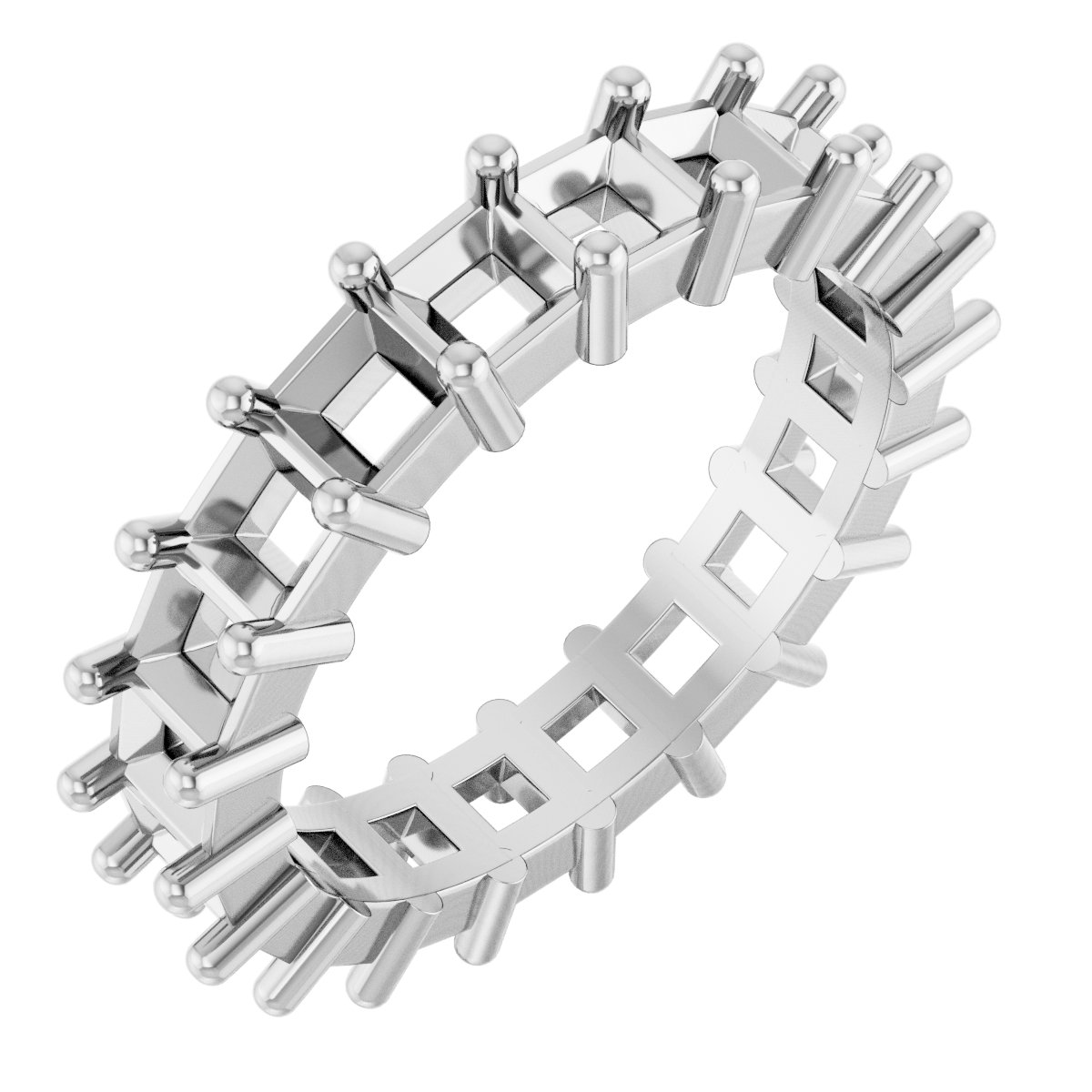 Shared-Prong Eternity Band