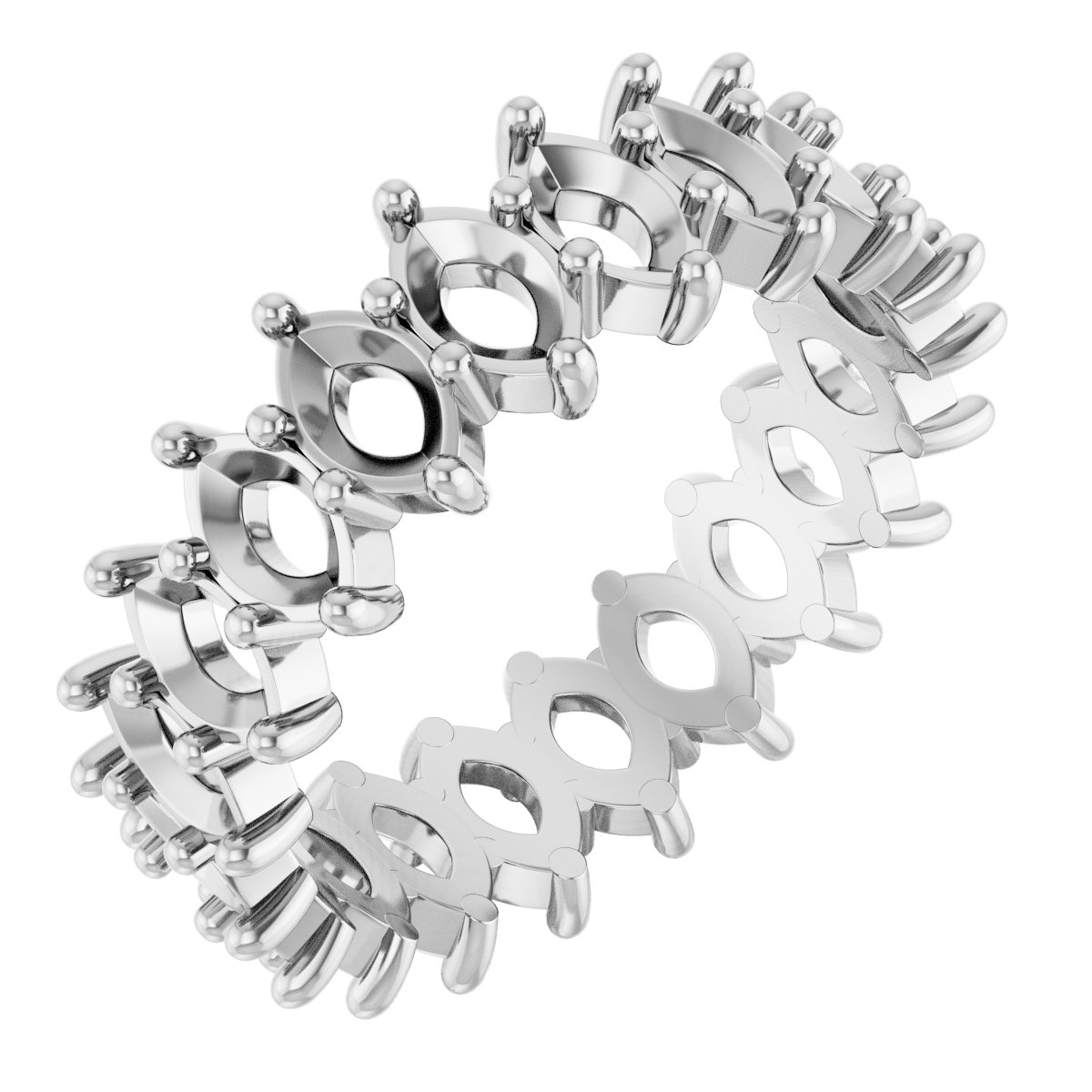 Shared-Prong Eternity Band
