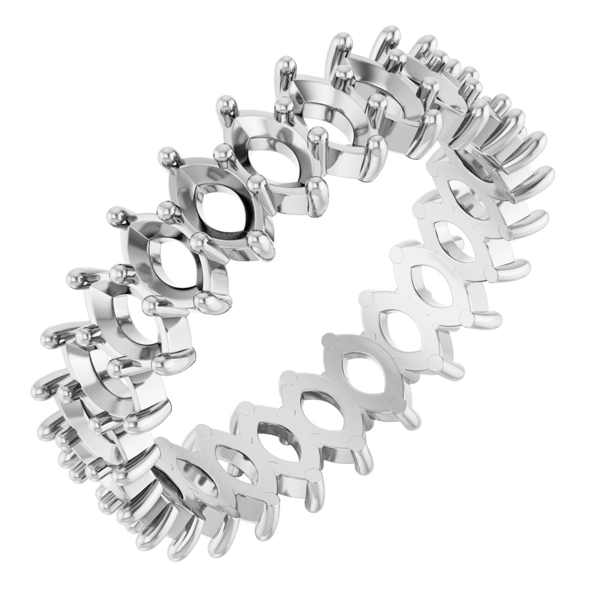 Shared-Prong Eternity Band