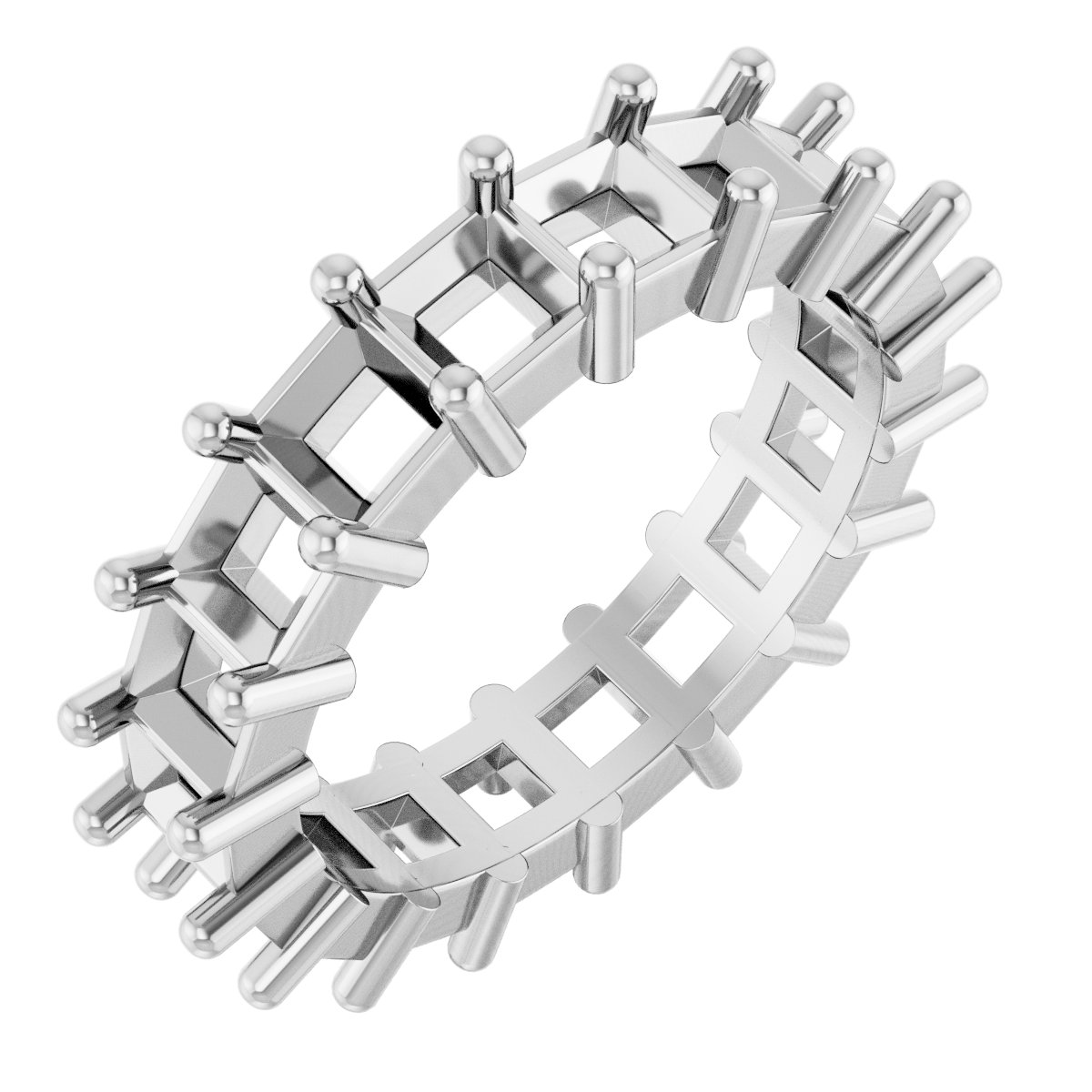 Shared-Prong Eternity Band