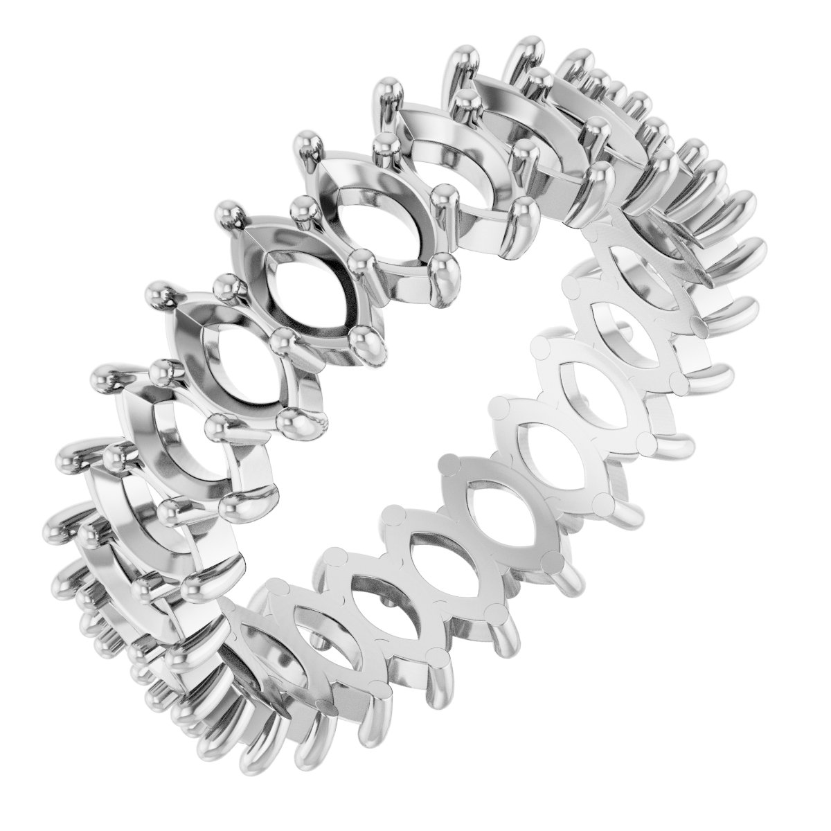 Shared-Prong Eternity Band