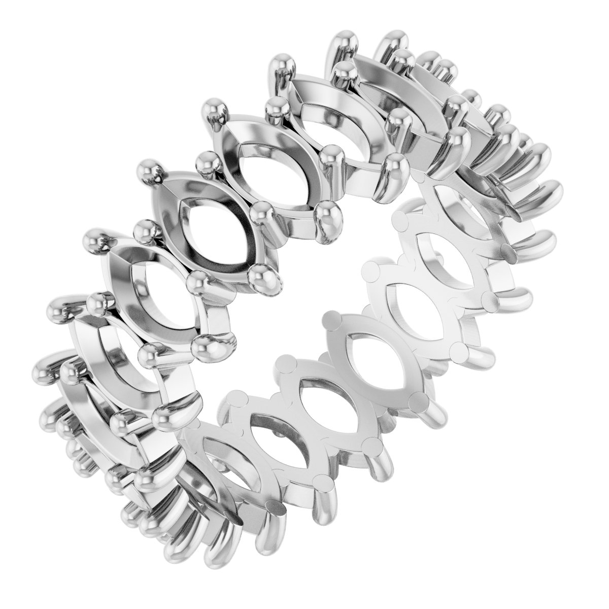 Shared-Prong Eternity Band
