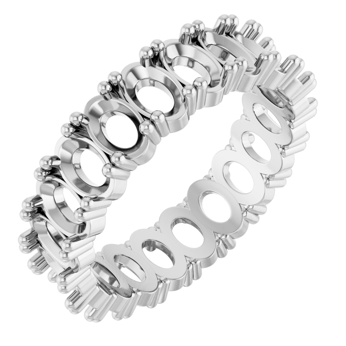 Shared-Prong Eternity Band