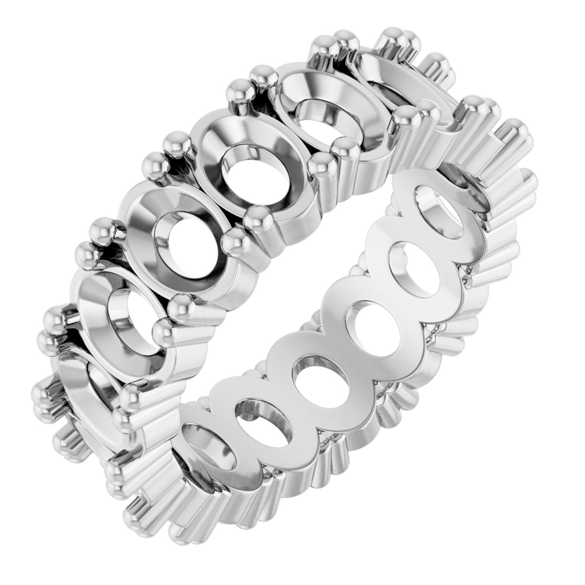 Shared-Prong Eternity Band