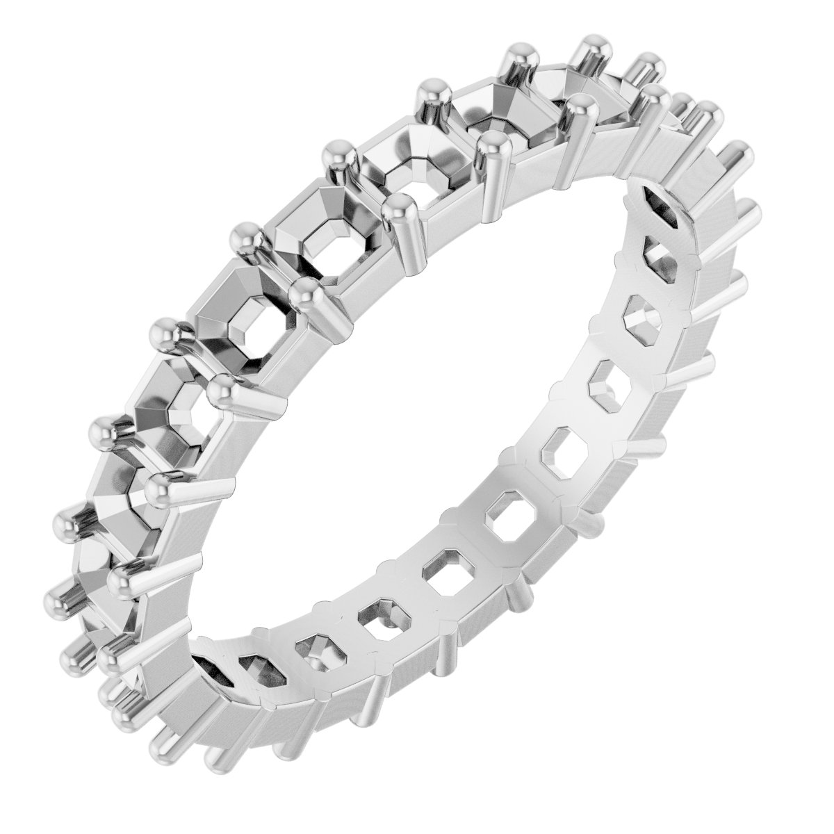 Shared-Prong Eternity Band