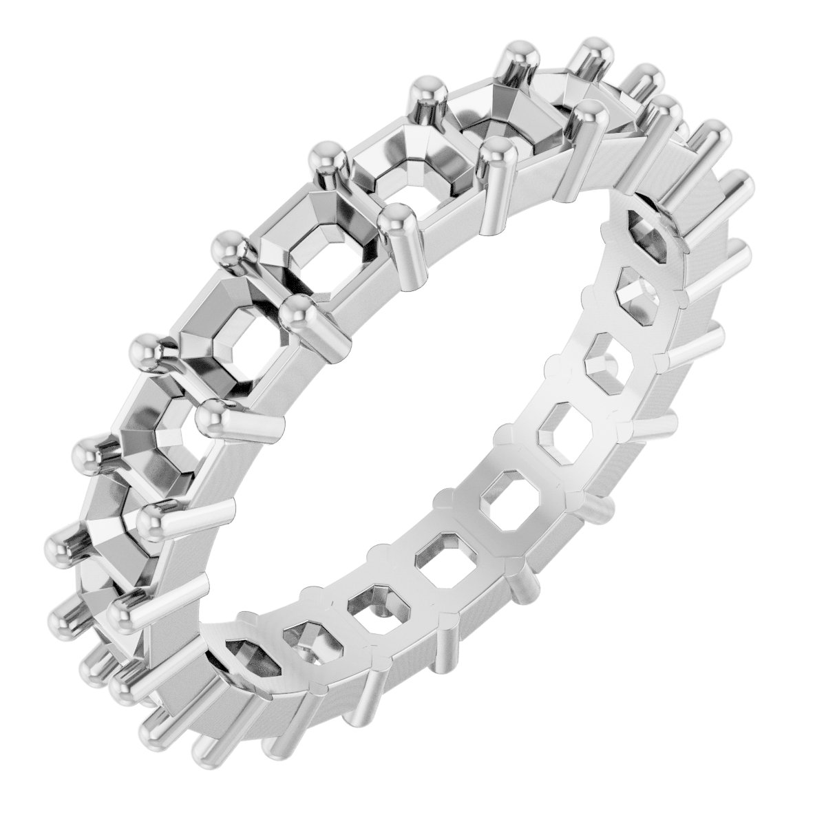 Shared-Prong Eternity Band