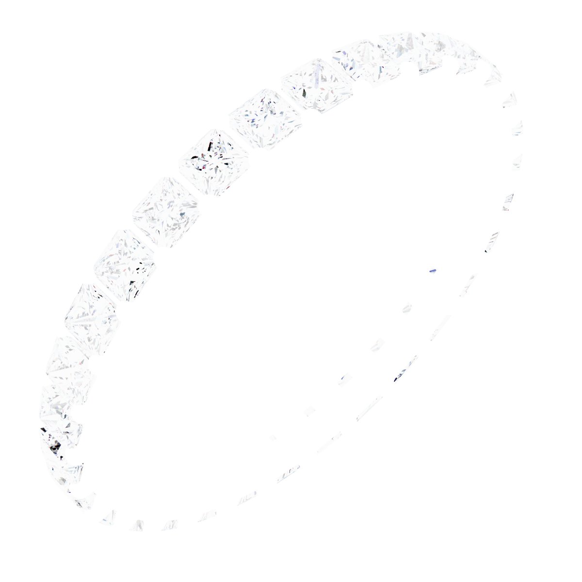 14K White 1 1/2 CTW Diamond Square Eternity Band Size 7