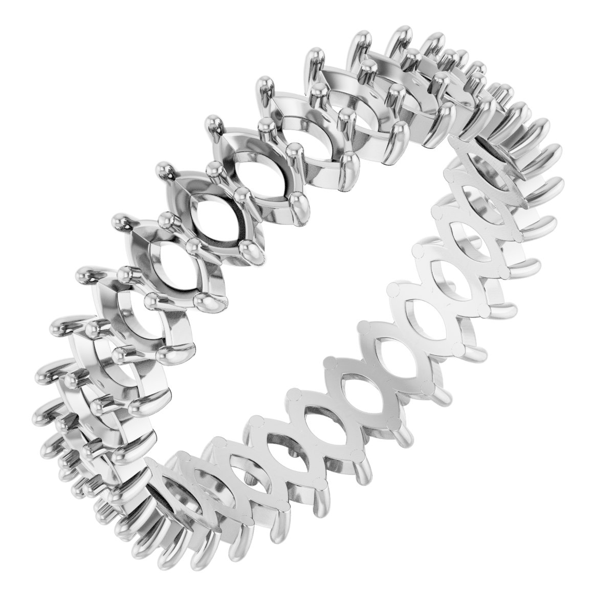 Shared-Prong Eternity Band