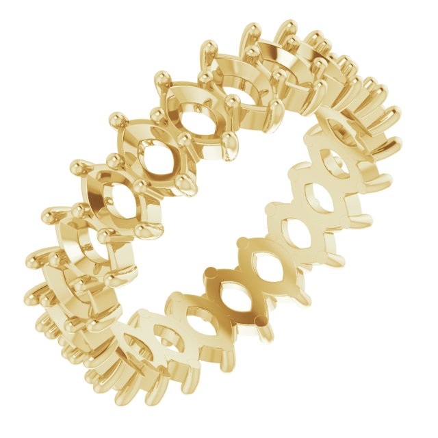 Shared-Prong Eternity Band