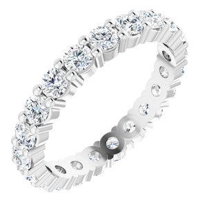 14K White 3 mm Round Forever One™ Created Moissanite Eternity Band Size 6.25