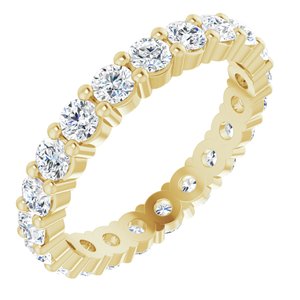 14K Yellow 3 mm Round Forever One™ Created Moissanite Eternity Band Size 7