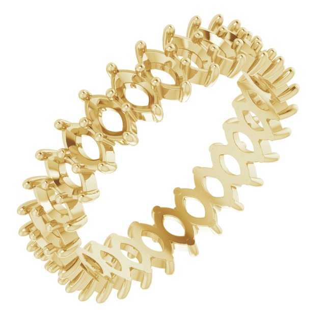 Shared-Prong Eternity Band