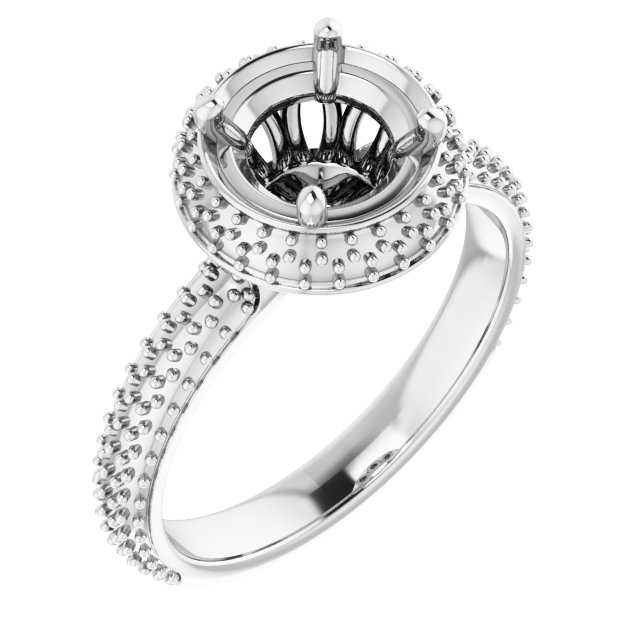 Pavé-Style Double Halo-Style Engagement Ring